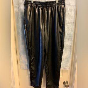 FABLETICS WOMENS VEGAN LEATHER HIGH-WAISTED PANTS SIZE LARGE